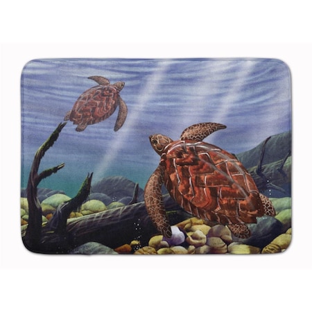 Carolines Treasures Sea Turtles Machine Washable Memory Foam Mat PTW2042RUG